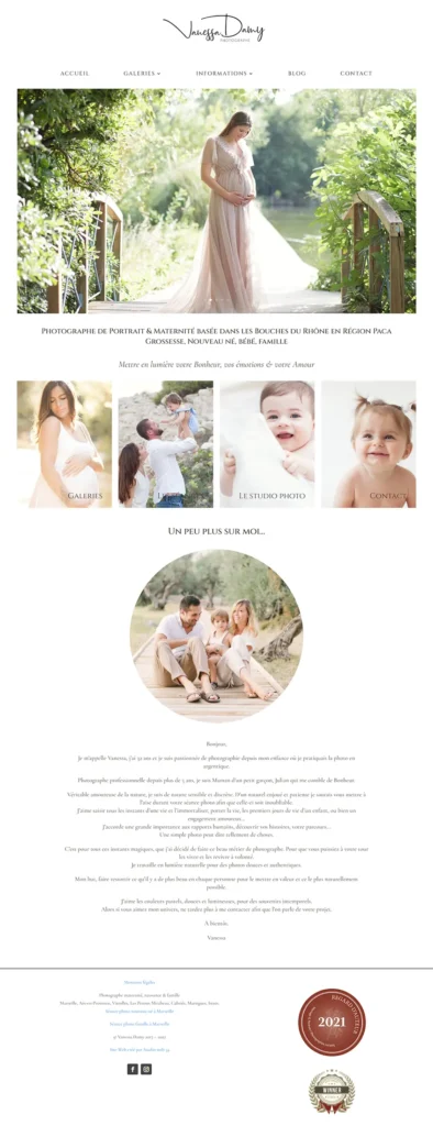 Site internet Vanessa Damy Photographe